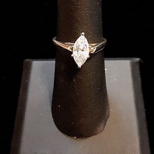 10k yellow gold cz marquise ring 7